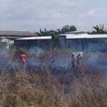3 Unit Damkar Berhasil Padamkan Kebakaran Lahan di Makassar