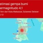 Gempa Bumi Magnitudo 4.1 Guncang Wilayah Dekat Makassar