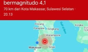 Gempa Bumi Magnitudo 4.1 Guncang Wilayah Dekat Makassar