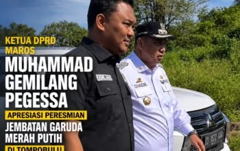 Ketua DPRD Maros Muhammad Gemilang Pegessa Apresiasi Peresmian Jembatan Garuda Merah Putih di Tompobulu
